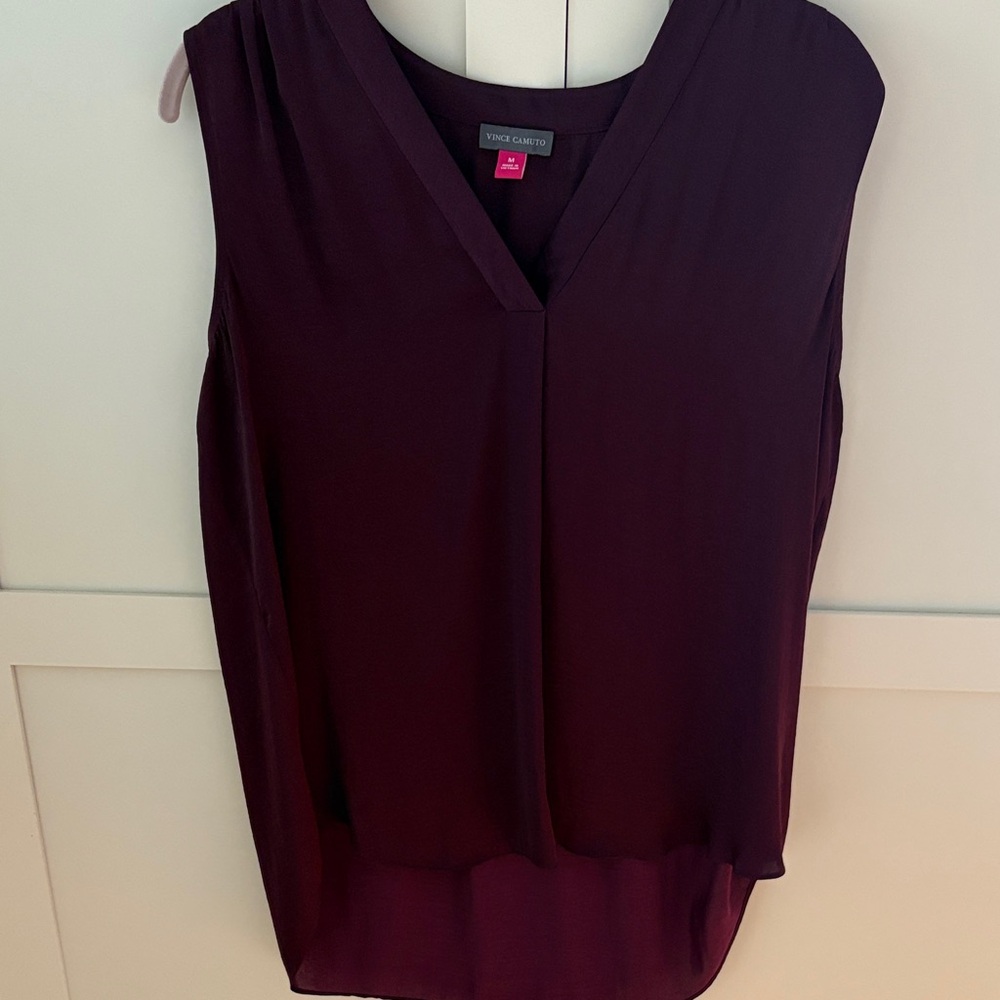 Dark Eggplant Colored Sleeveless Blouse by Vince Camuto